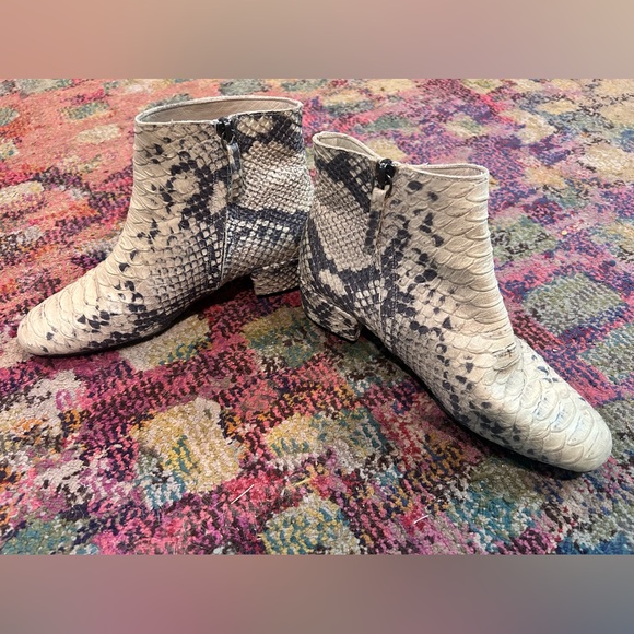 Freda Salvador Snake Embossed Booties